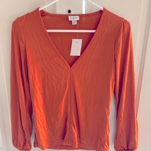 Jcrew mustard long sleeve blouse